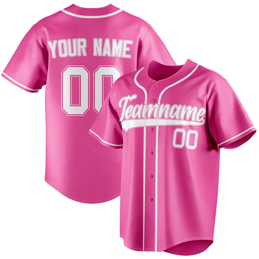 Personalized Pink & White Color Fan Baseball Jersey BB01240529WX400
