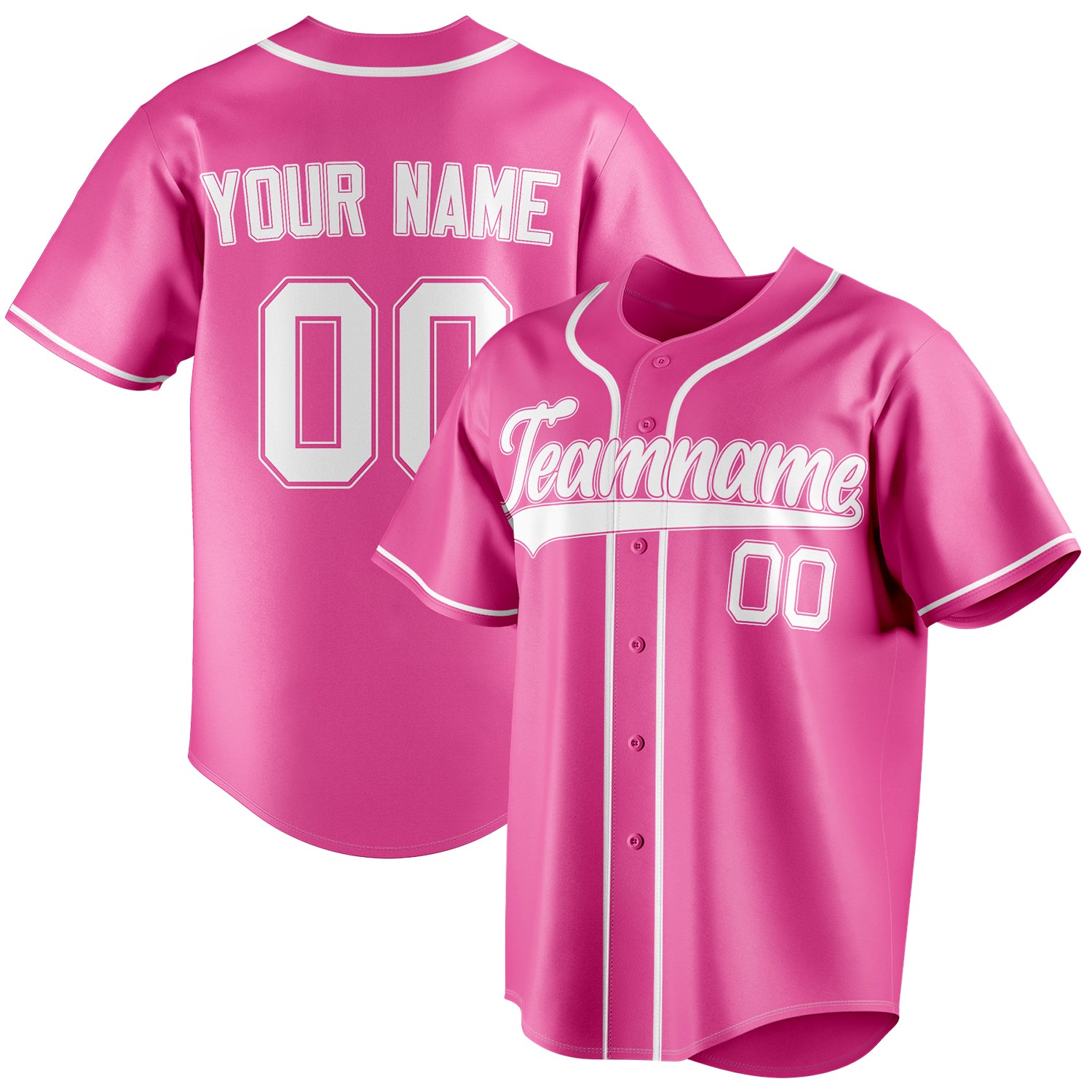 Personalized Pink & White Color Fan Baseball Jersey BB01240529WX400