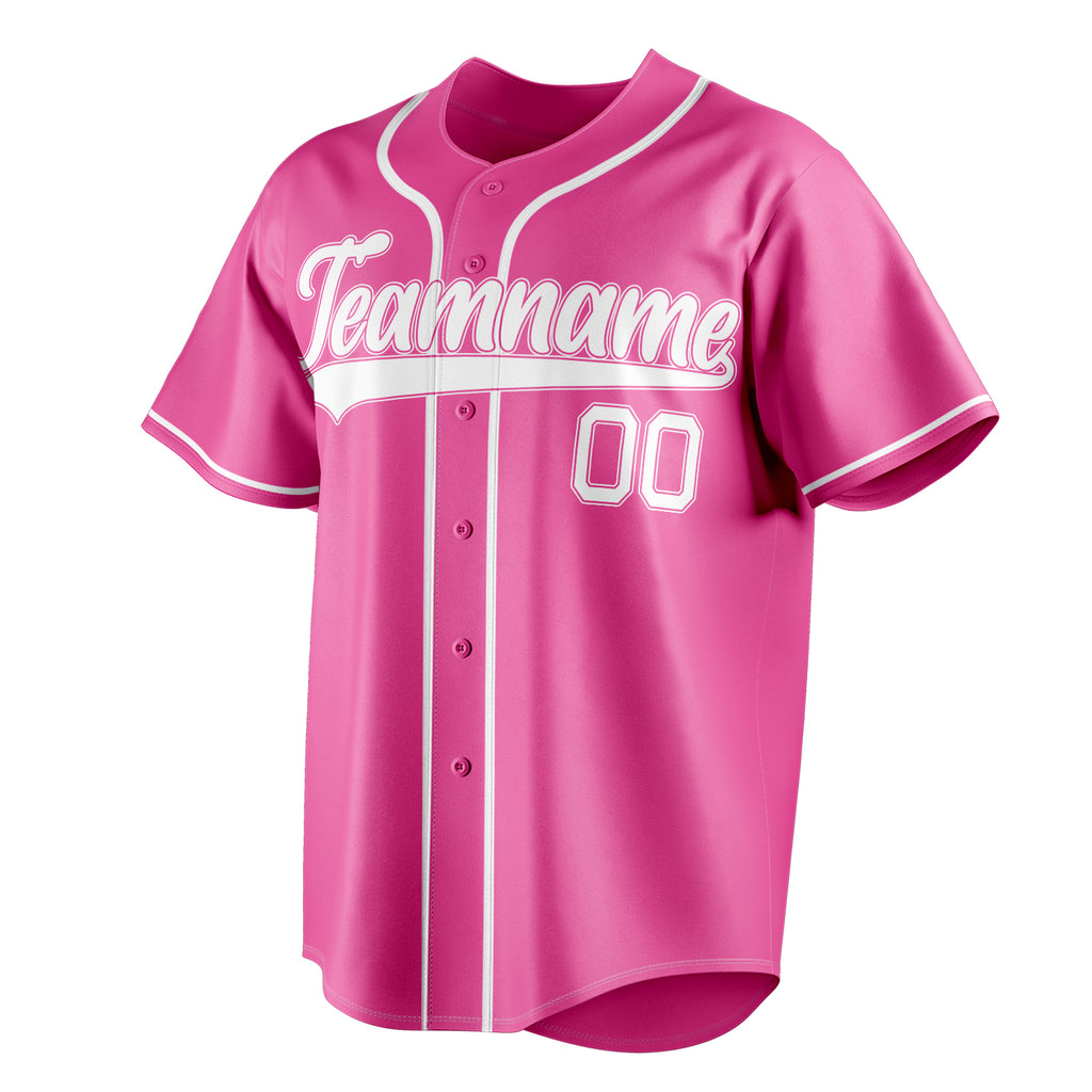 Personalized Pink & White Color Fan Baseball Jersey
