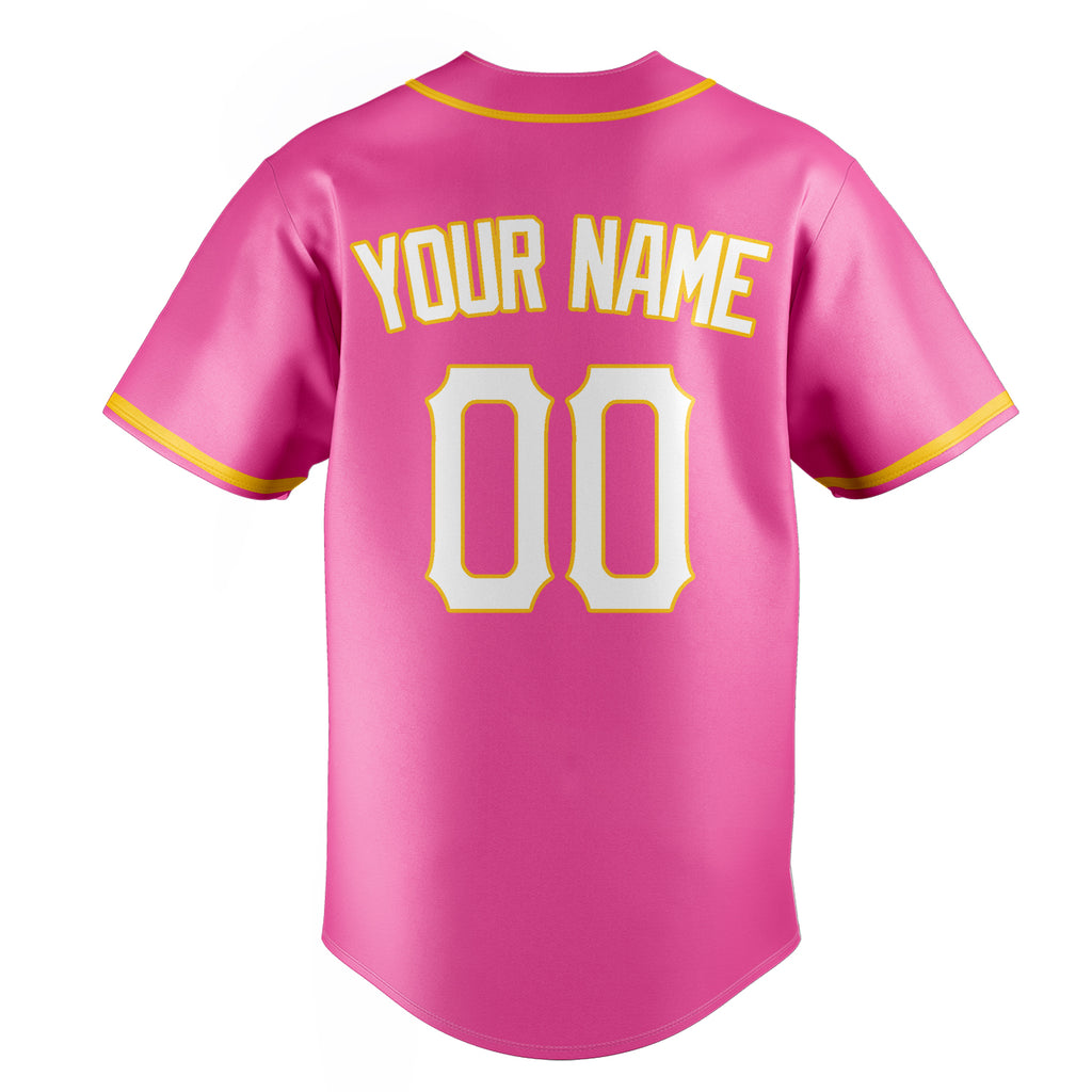 Personalized Pink & White Color Fan Baseball Jersey