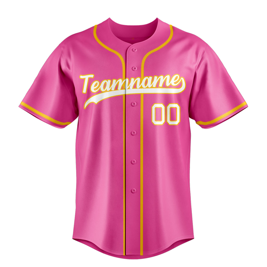 Personalized Pink & White Color Fan Baseball Jersey