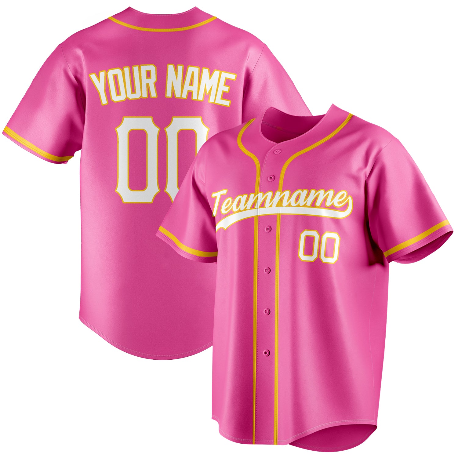 Personalized Pink & White Color Fan Baseball Jersey BB01240529WX401