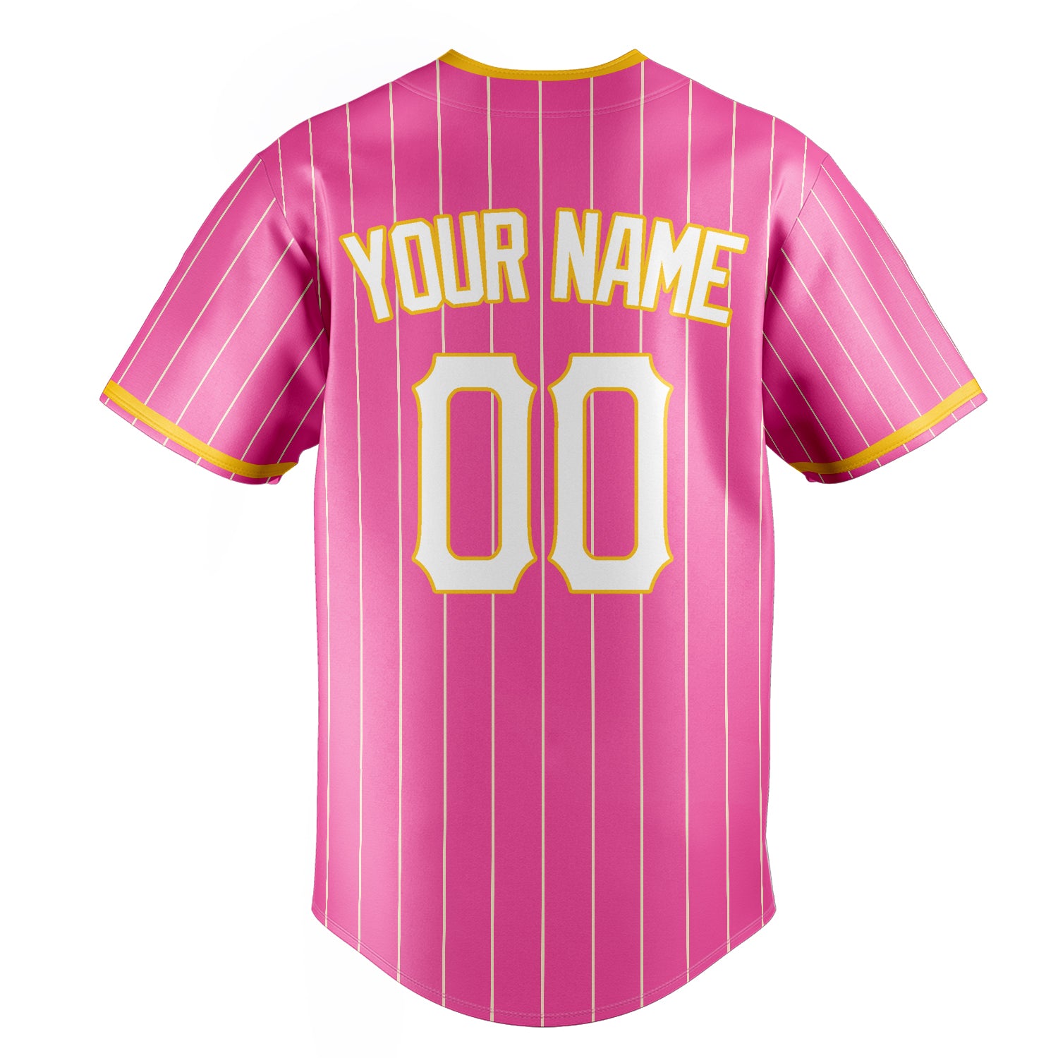 Personalized Pink & White Cream Pinstripe Fan Baseball Jersey