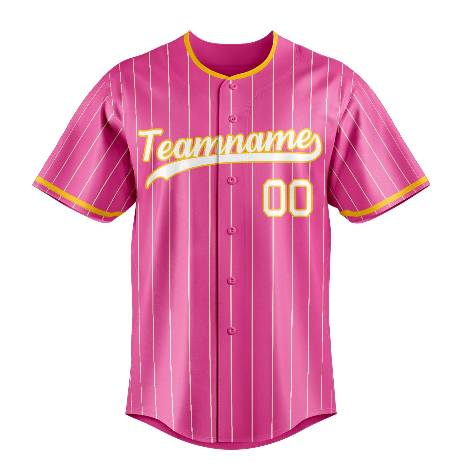 Personalized Pink & White Cream Pinstripe Fan Baseball Jersey