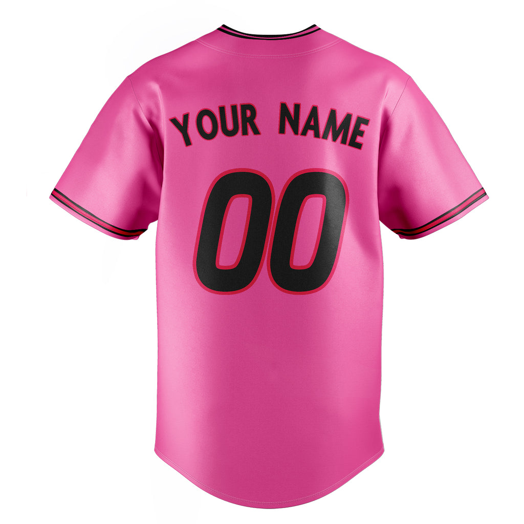 Personalized Pink & Black Color Fan Baseball Jersey