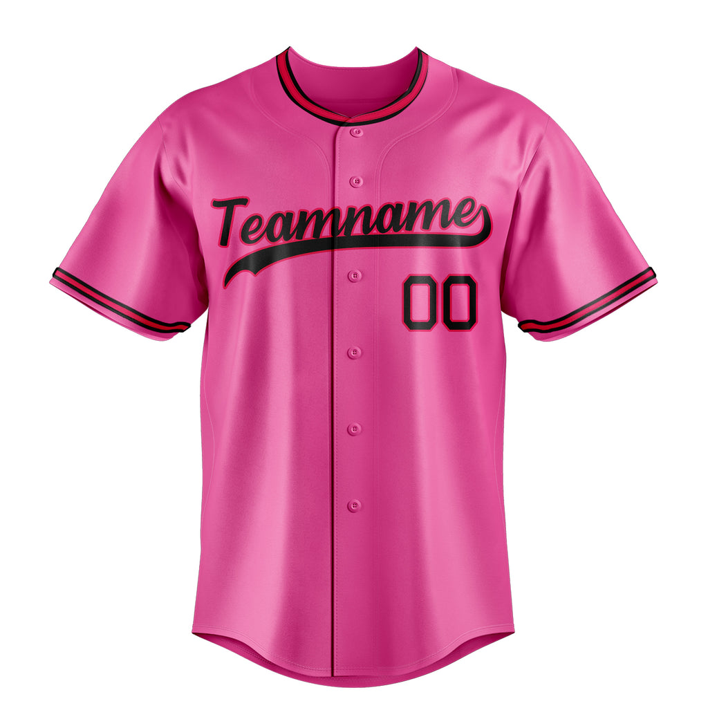 Personalized Pink & Black Color Fan Baseball Jersey