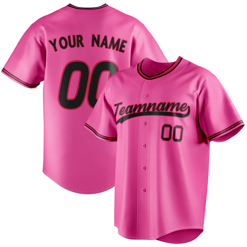 Personalized Pink & Black Color Fan Baseball Jersey BB01240529WX403