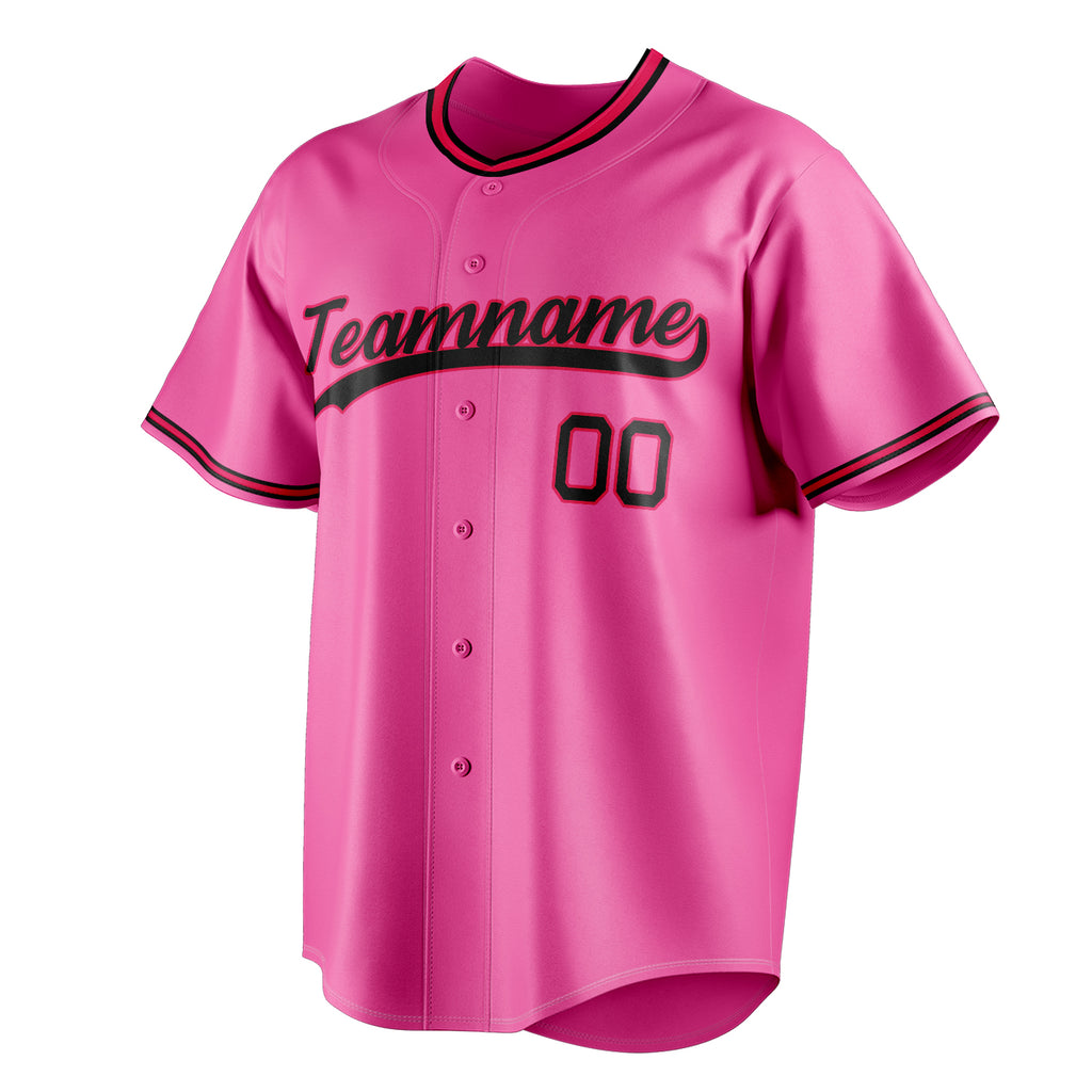 Personalized Pink & Black Color Fan Baseball Jersey