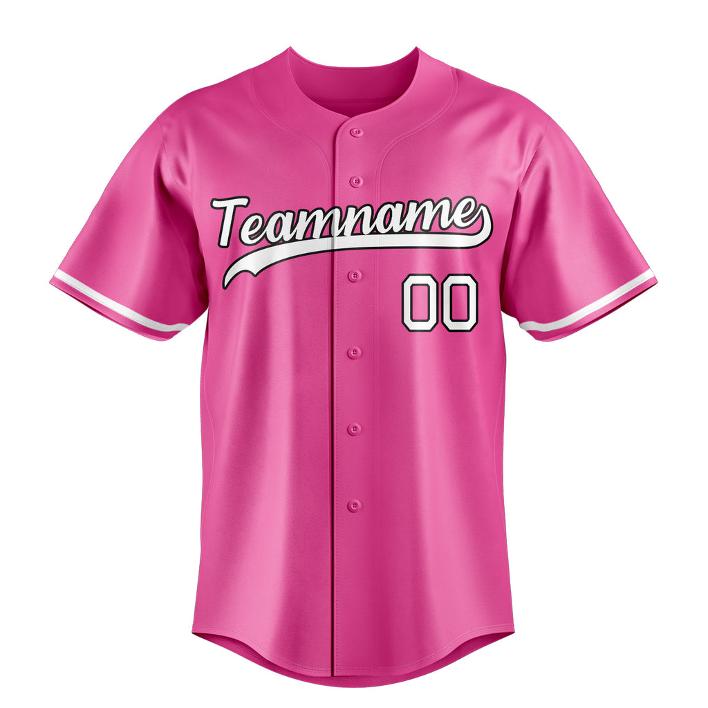 Personalized Pink & White Color Fan Baseball Jersey