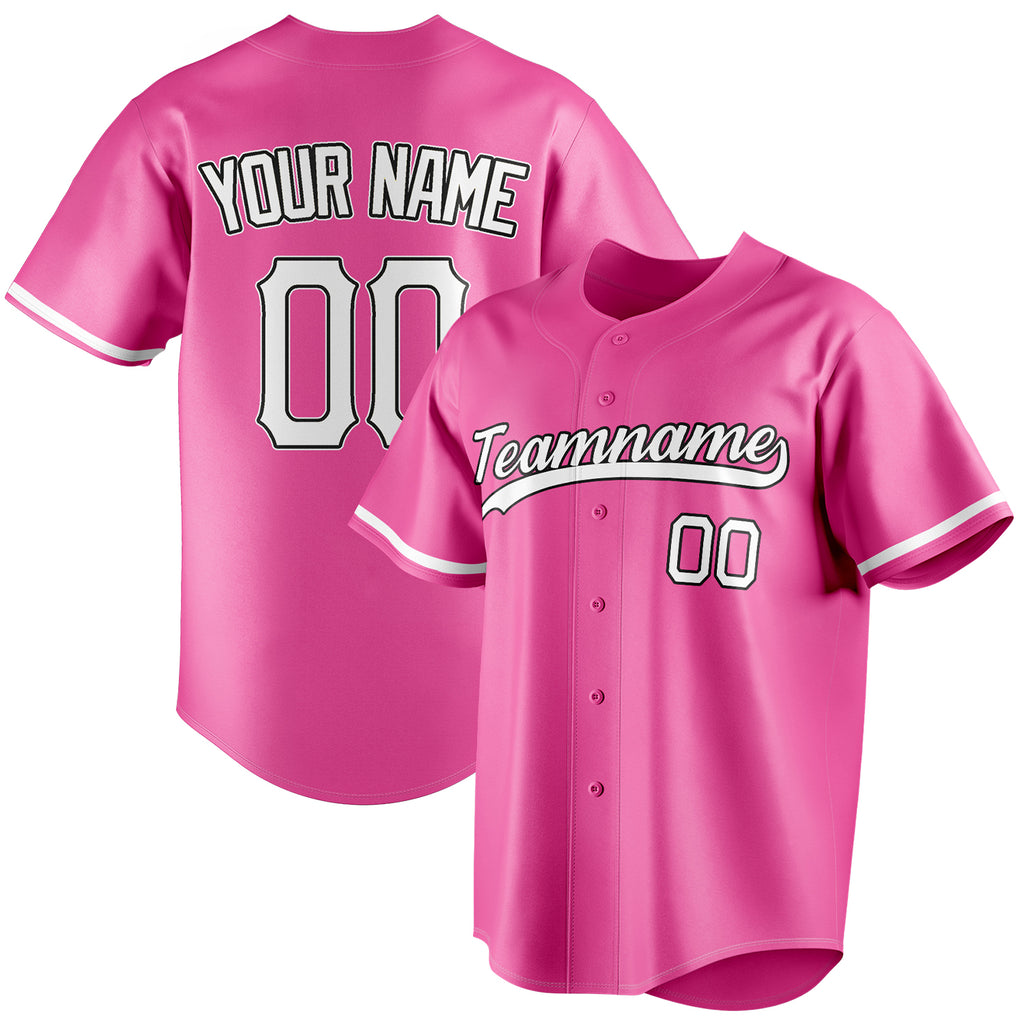 Personalized Pink & White Color Fan Baseball Jersey BB01240529WX407