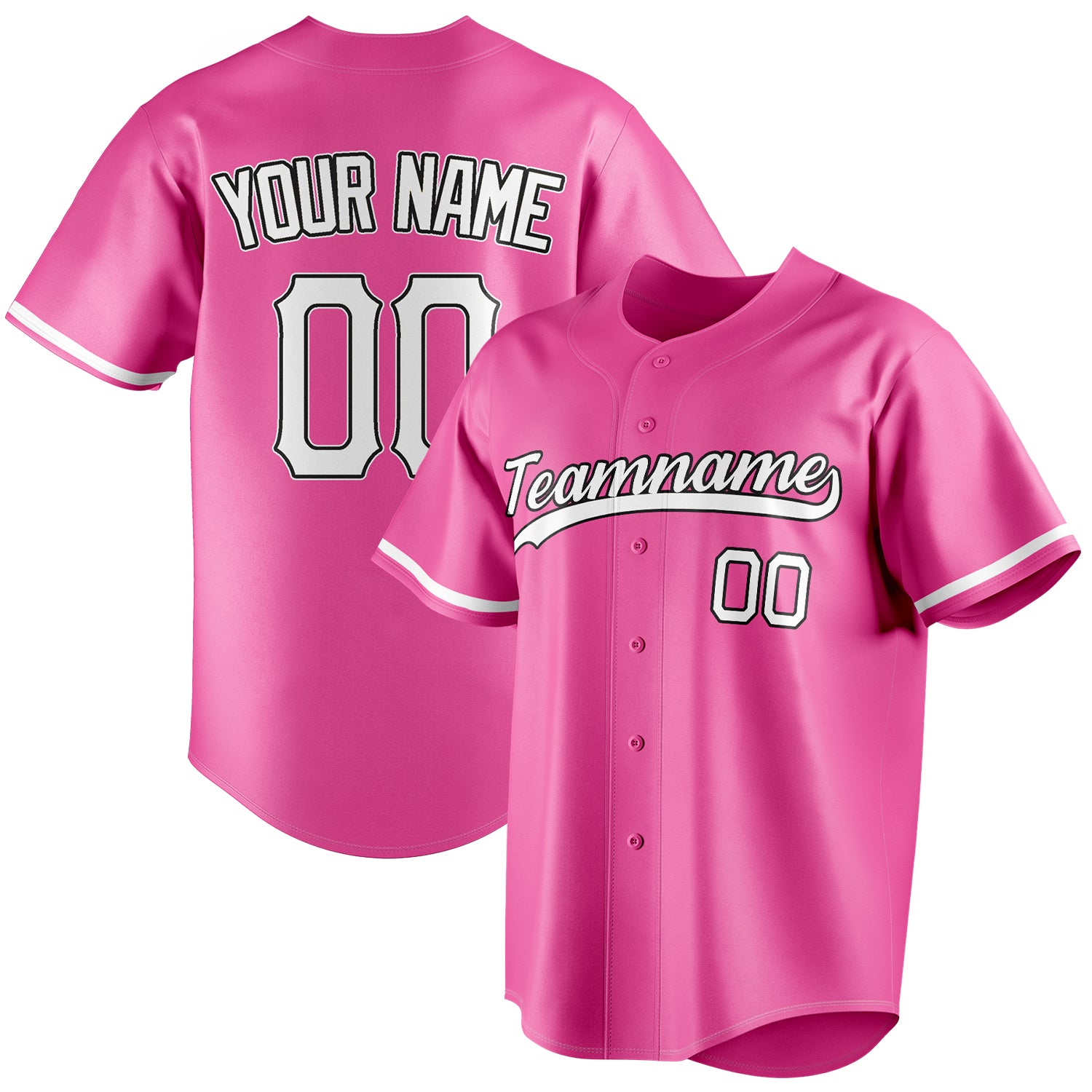 Personalized Pink & White Color Fan Baseball Jersey BB01240529WX407