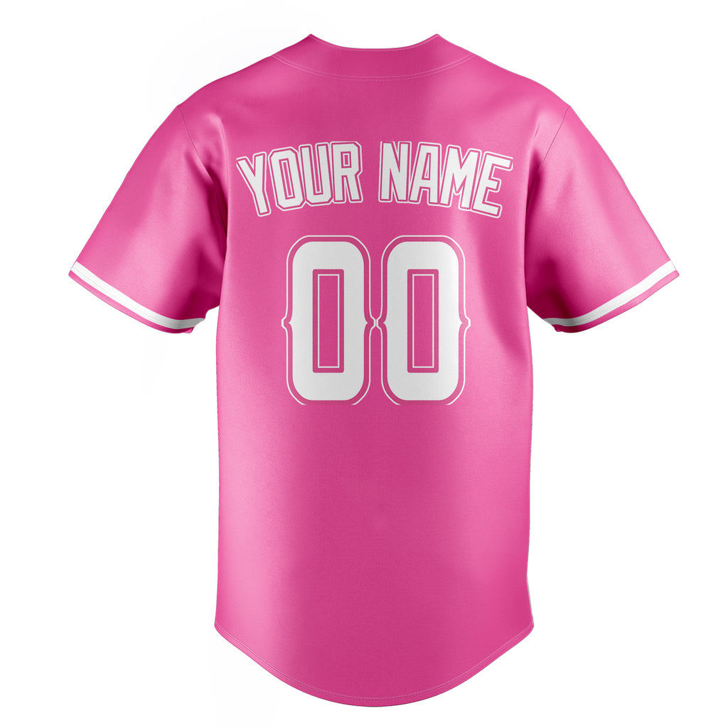 Personalized Pink & White Color Fan Baseball Jersey