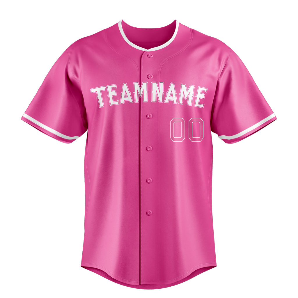 Personalized Pink & White Color Fan Baseball Jersey