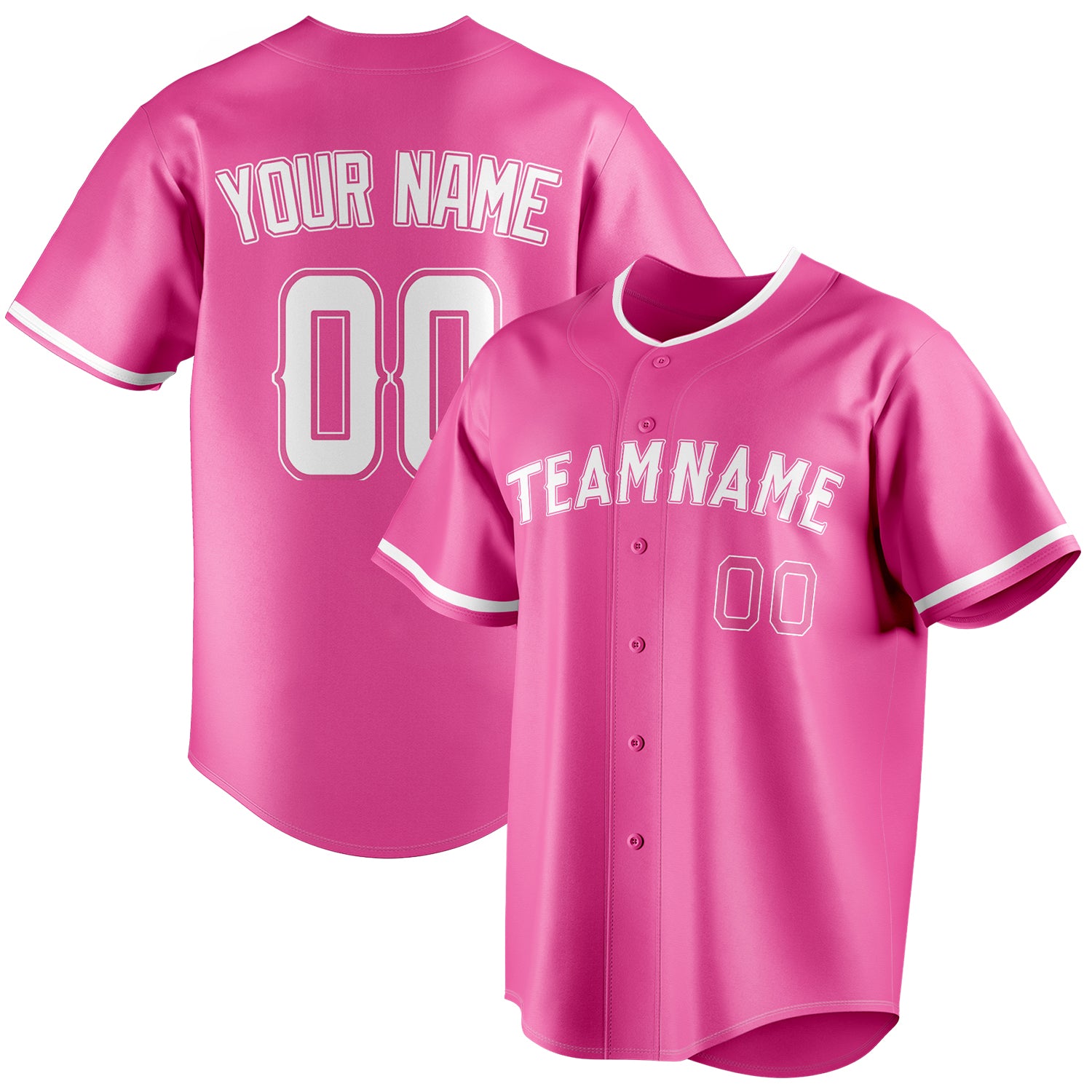 Personalized Pink & White Color Fan Baseball Jersey BB01240529WX409