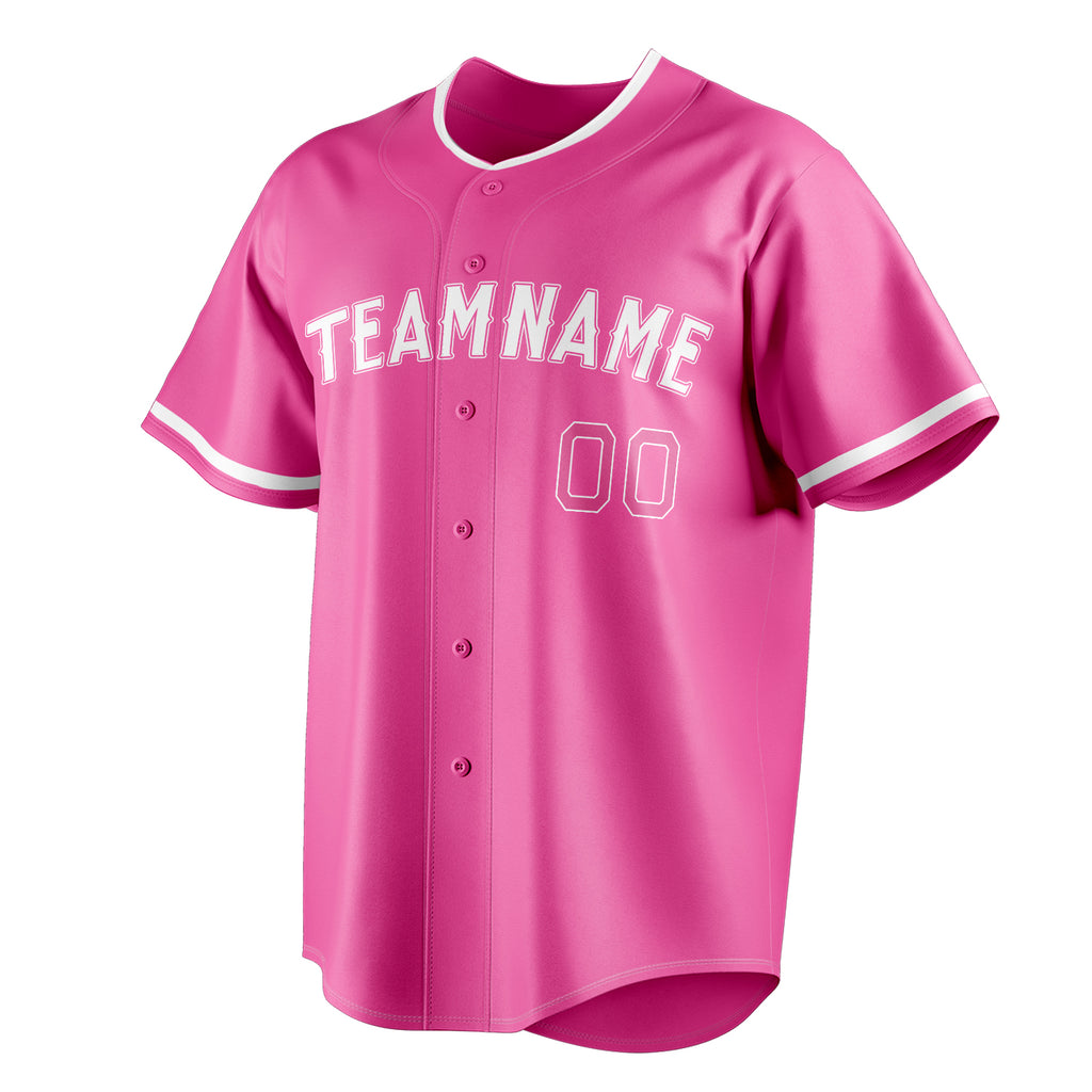 Personalized Pink & White Color Fan Baseball Jersey