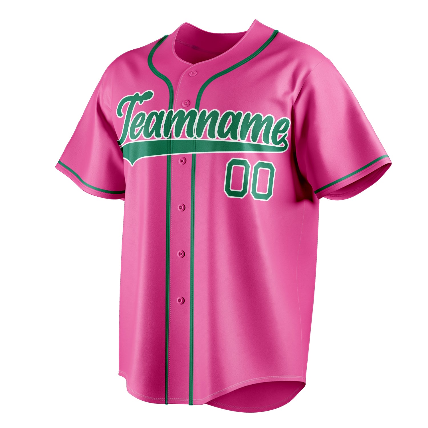 Personalized Pink & Kelly Green Color Fan Baseball Jersey