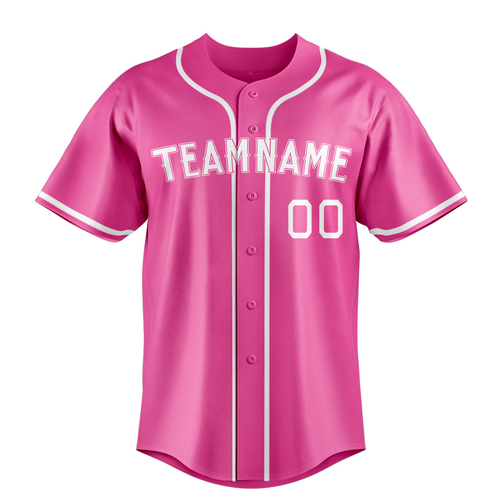 Personalized Pink & White Color Fan Baseball Jersey