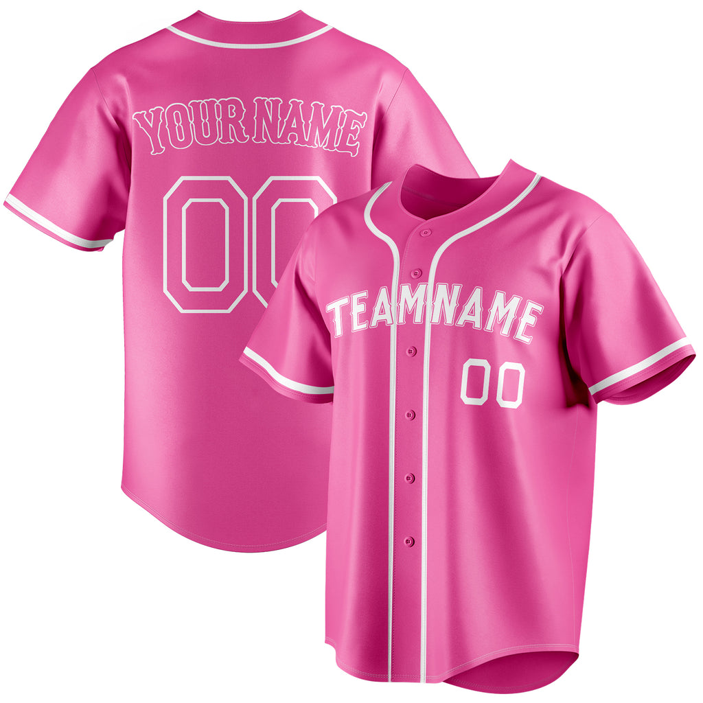 Personalized Pink & White Color Fan Baseball Jersey BB01240529WX412