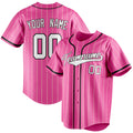 Personalized Pink & White Cream Pinstripe Fan Baseball Jersey BB01240529WX414