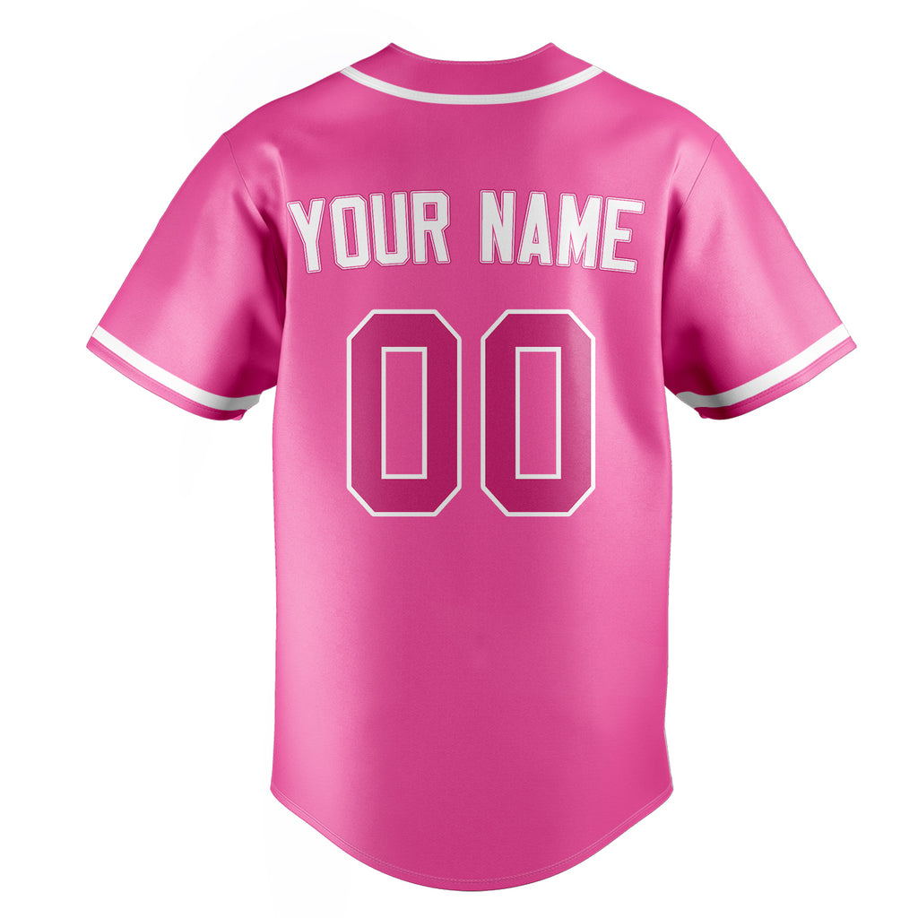 Personalized Pink & Dark Pink Color Fan Baseball Jersey