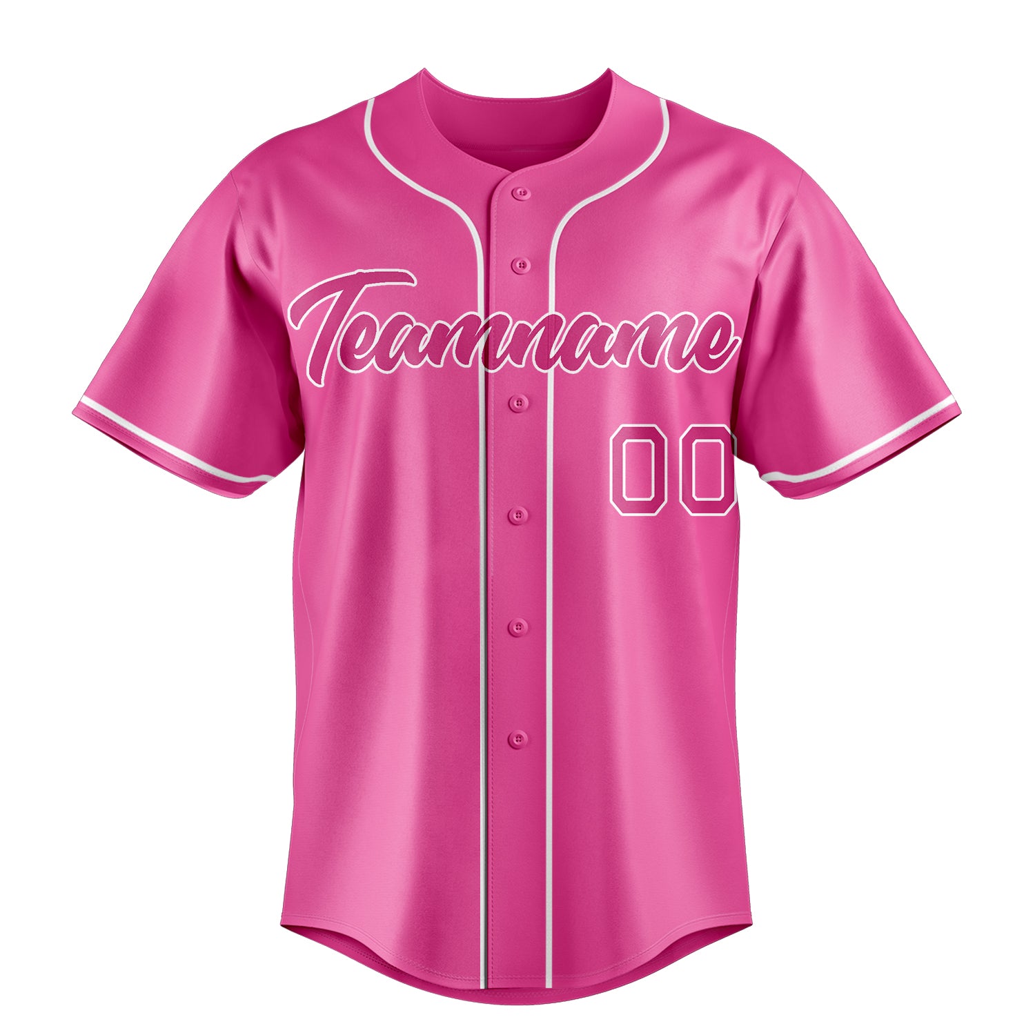 Personalized Pink & Dark Pink Color Fan Baseball Jersey