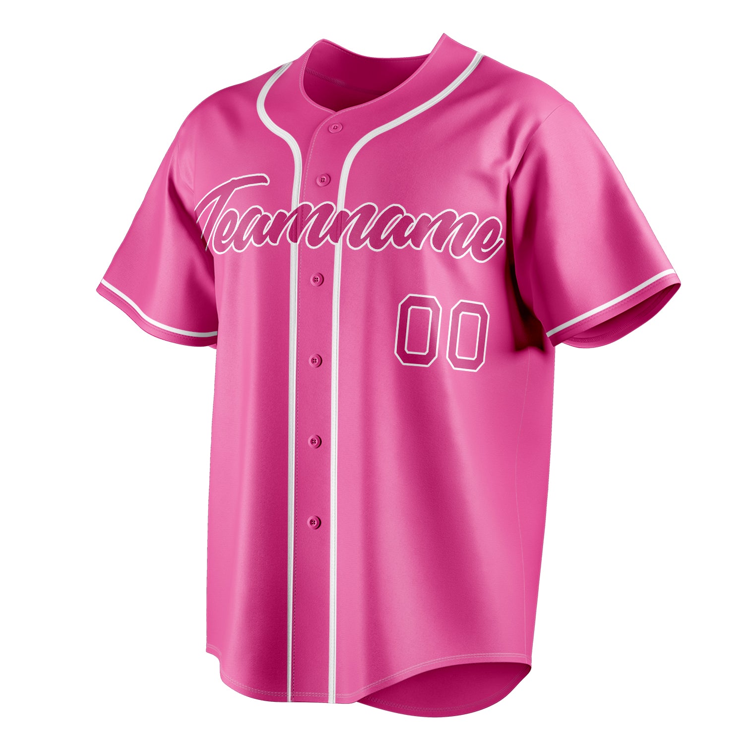 Personalized Pink & Dark Pink Color Fan Baseball Jersey