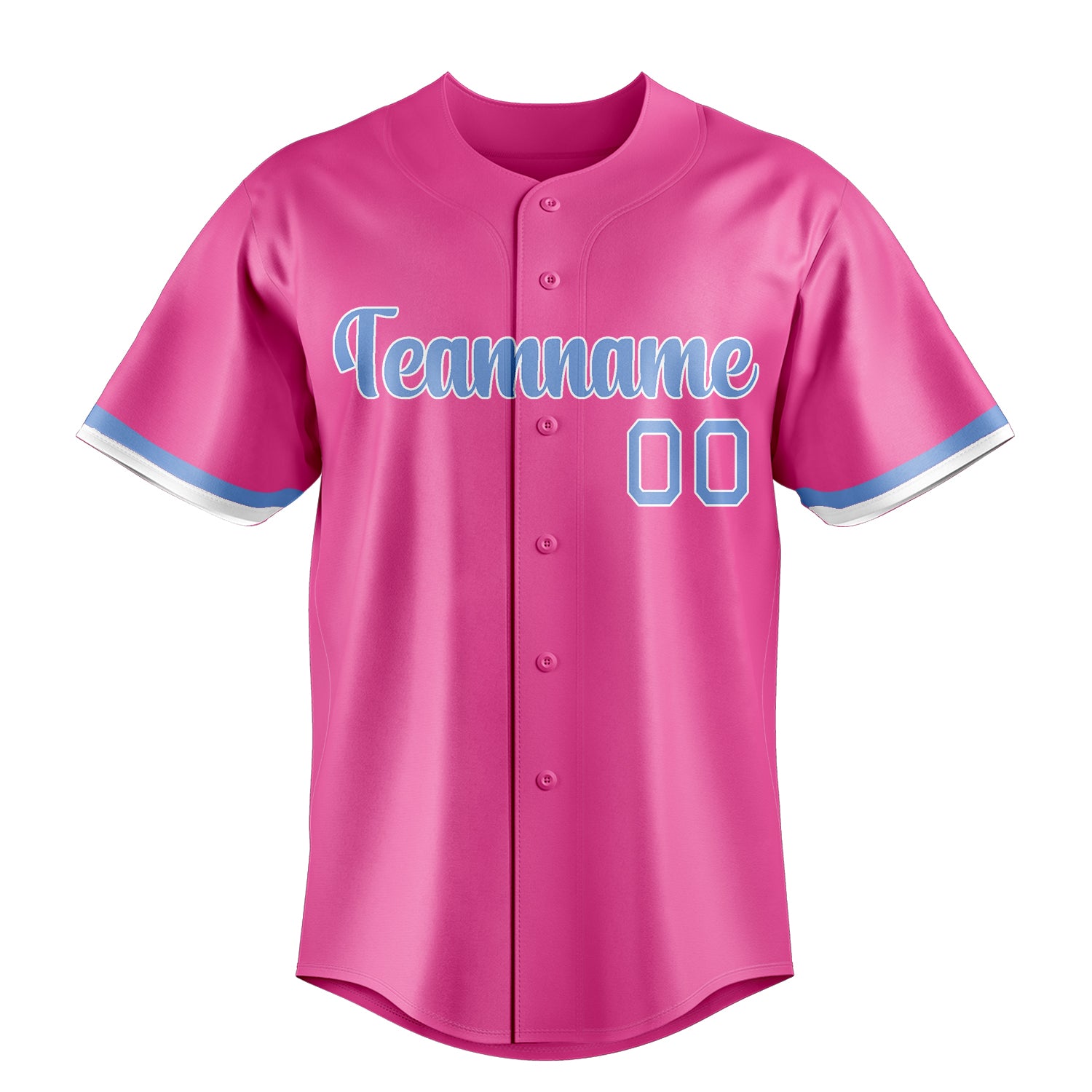Personalized Pink & Light Blue Color Fan Baseball Jersey
