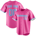 Personalized Pink & Light Blue Color Fan Baseball Jersey BB01240529WX416