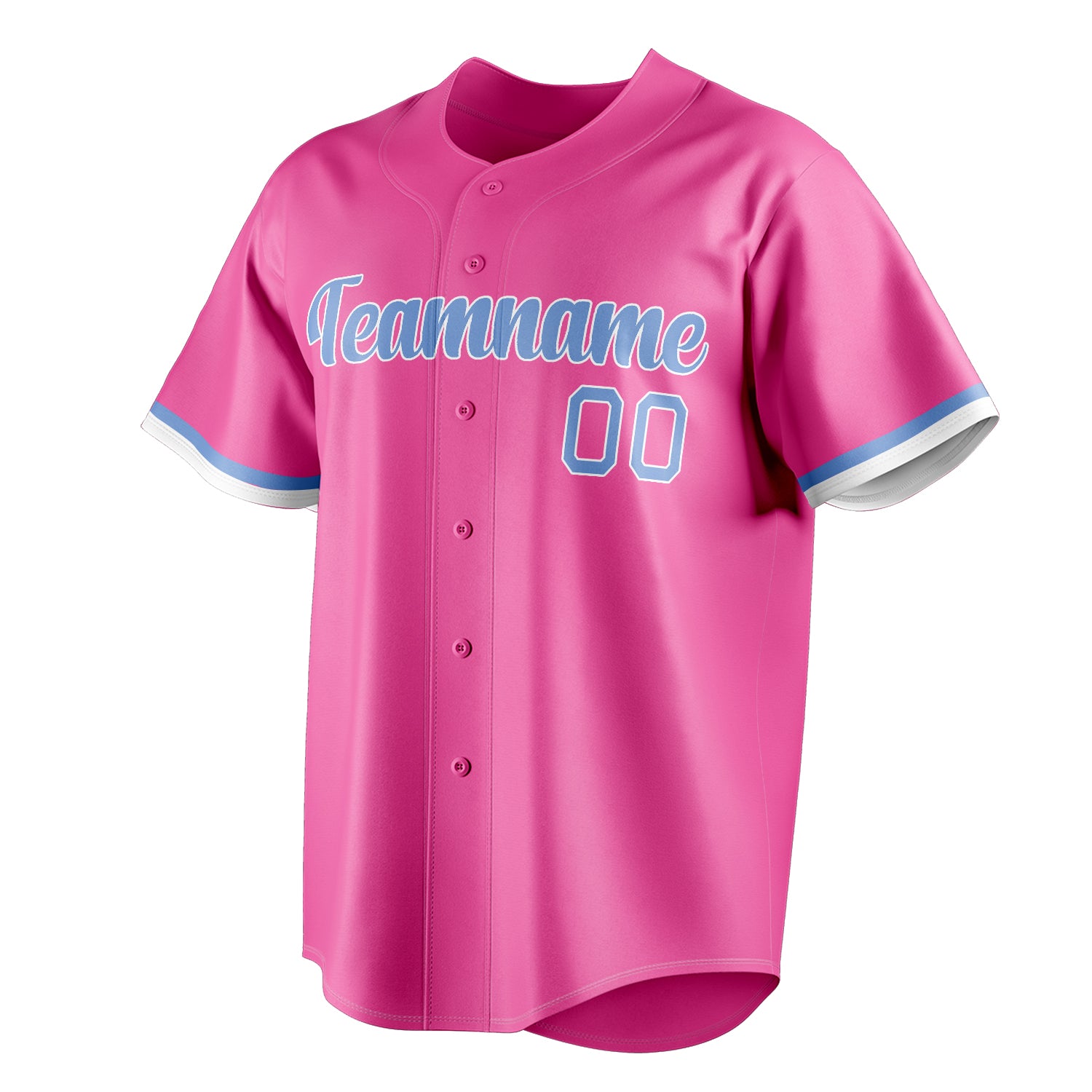 Personalized Pink & Light Blue Color Fan Baseball Jersey