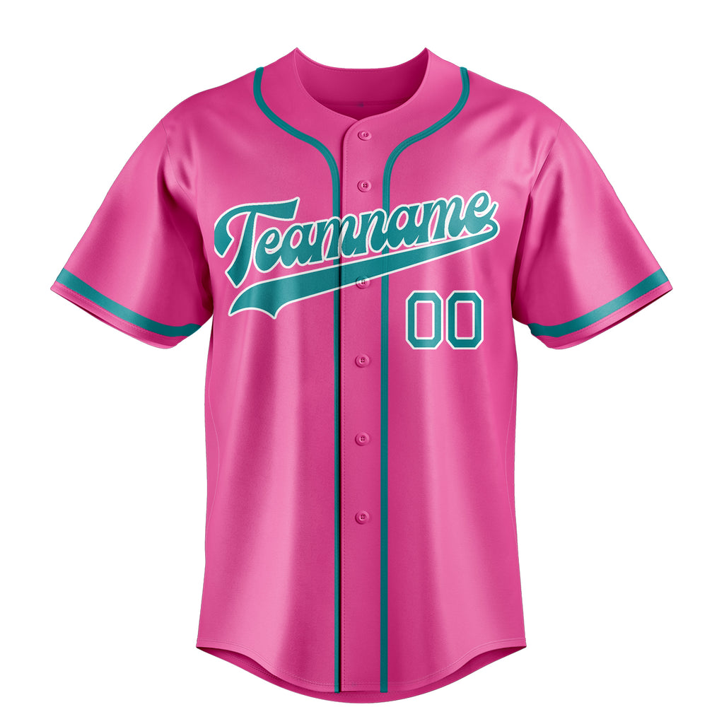 Personalized Pink & Teal Color Fan Baseball Jersey