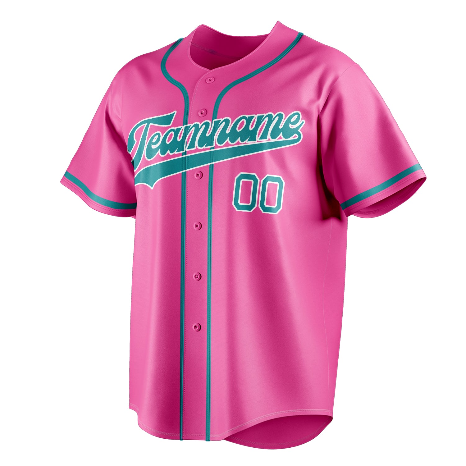 Personalized Pink & Teal Color Fan Baseball Jersey