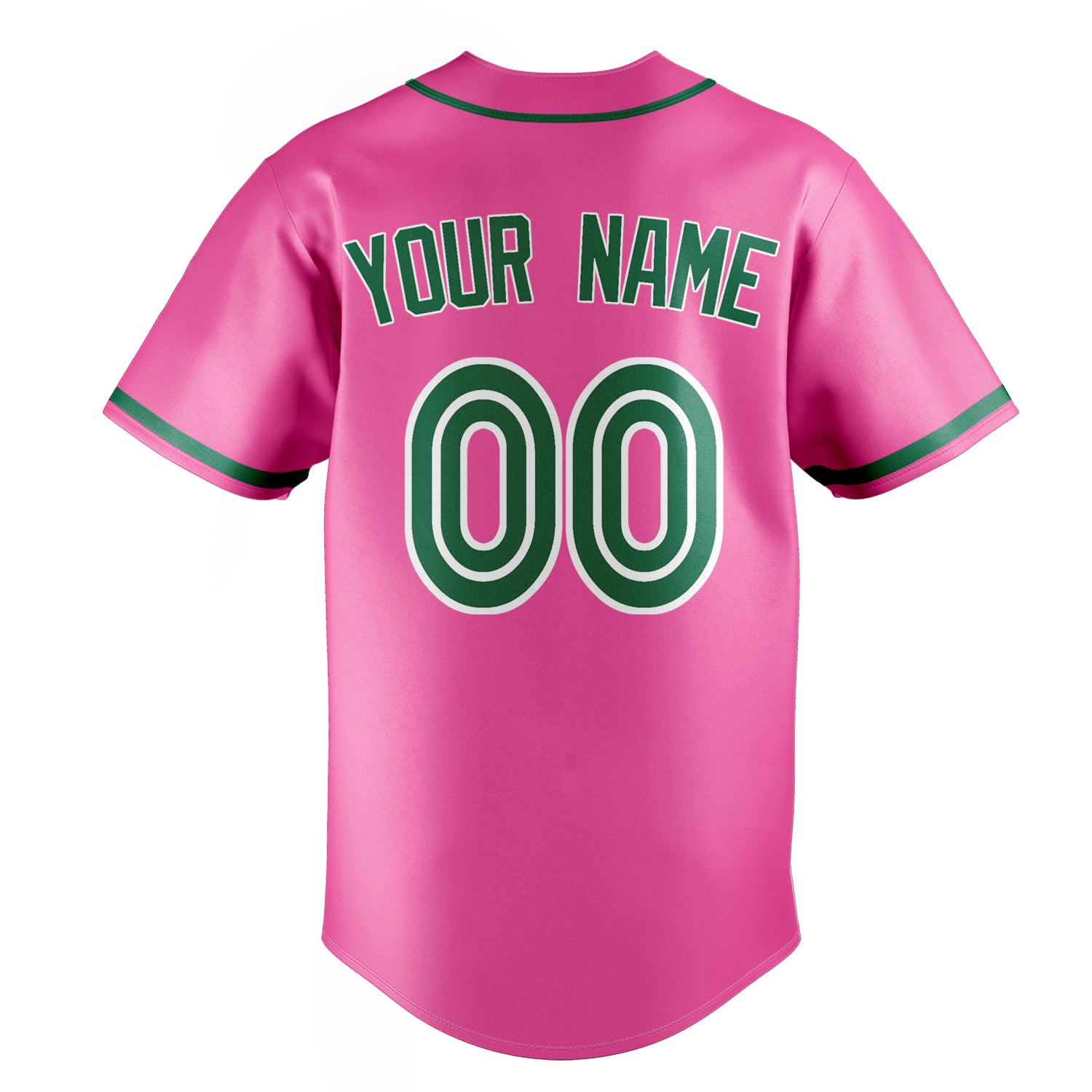Personalized Pink & Kelly Green Color Fan Baseball Jersey