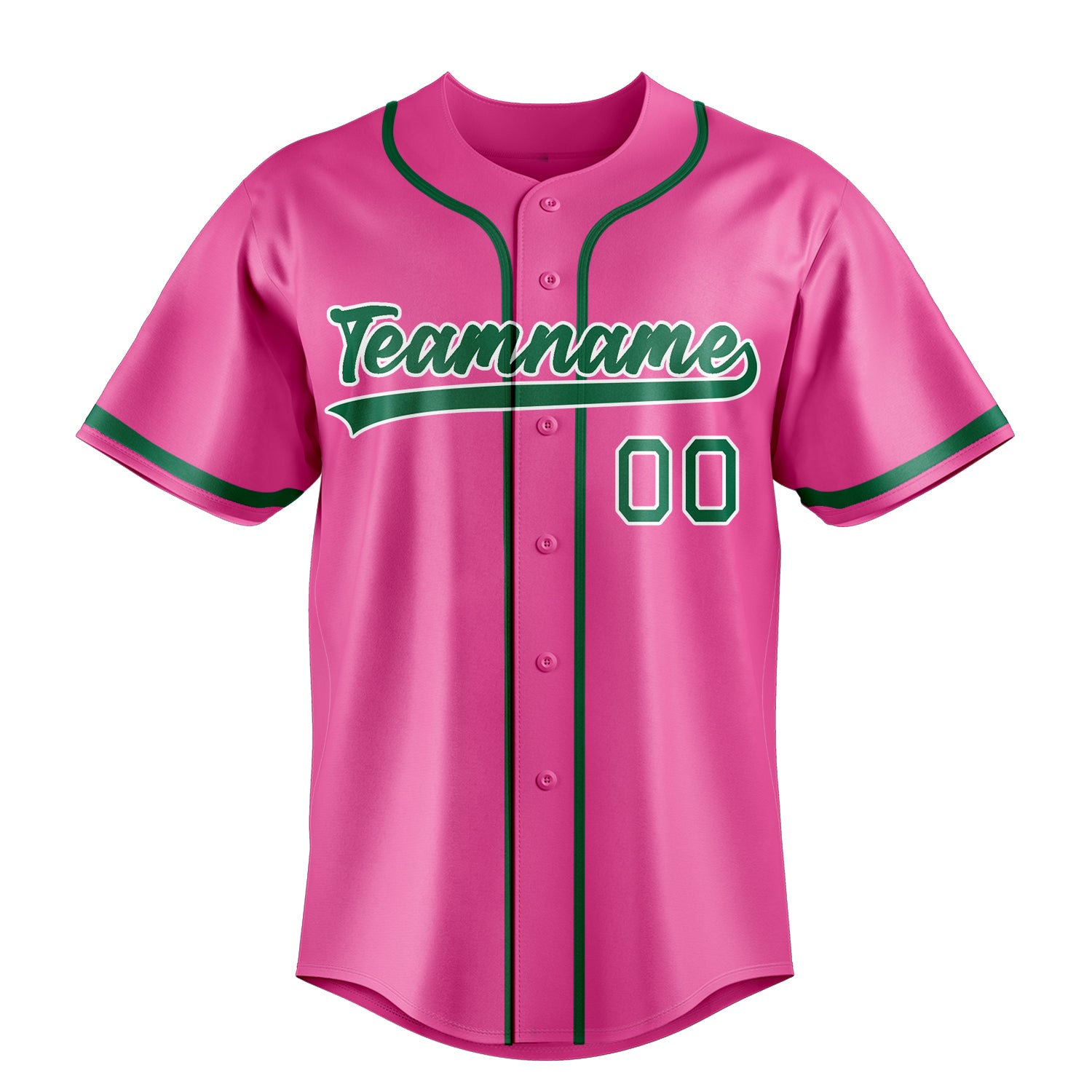 Personalized Pink & Kelly Green Color Fan Baseball Jersey