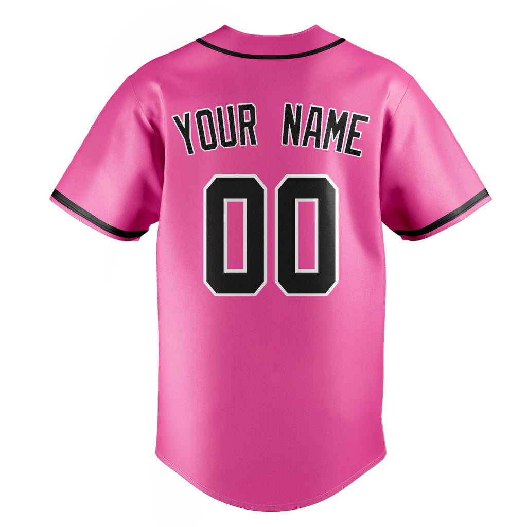 Personalized Pink & Black Color Fan Baseball Jersey