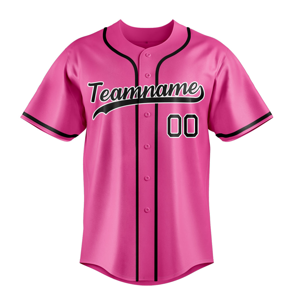 Personalized Pink & Black Color Fan Baseball Jersey