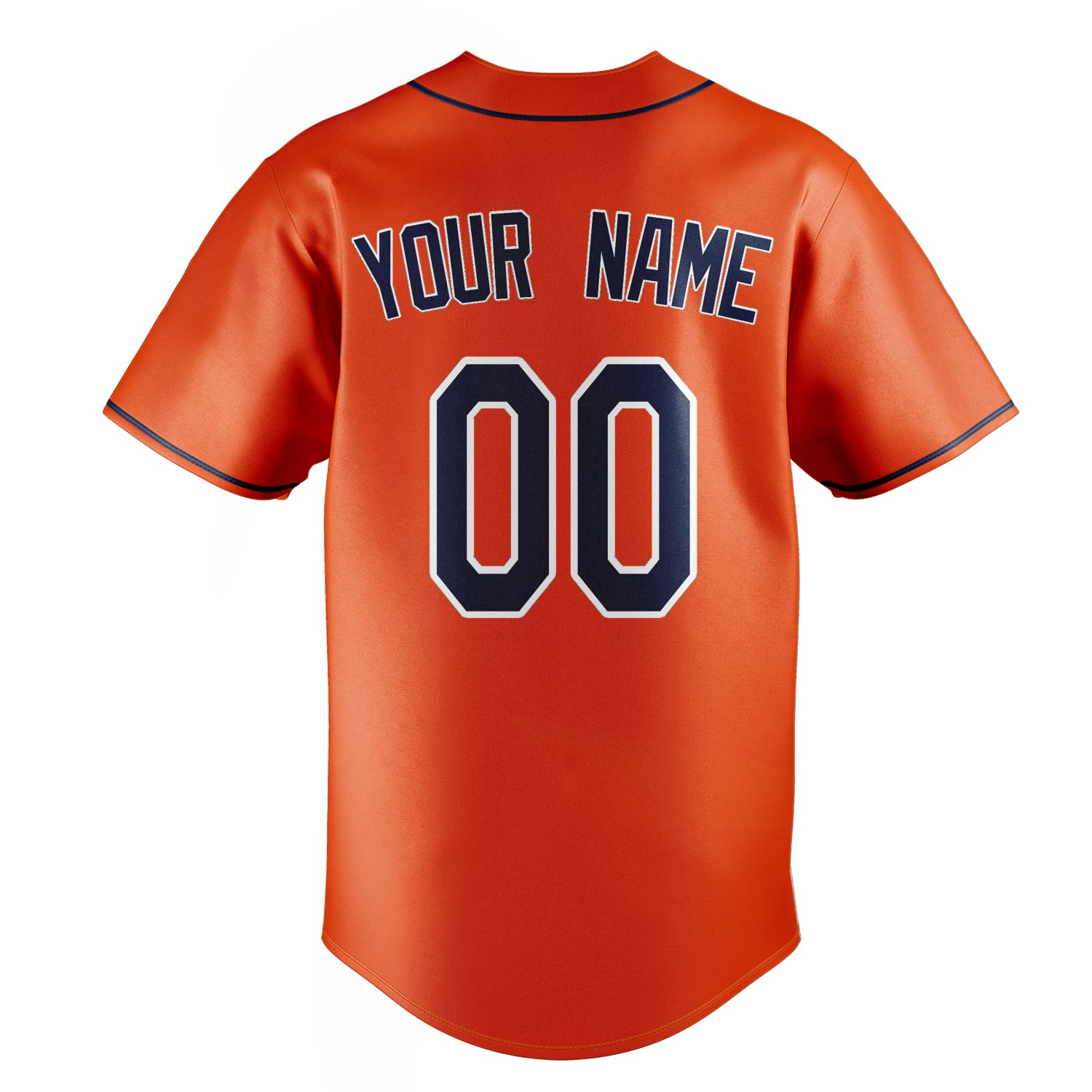 Personalized Orange & Navy Color Fan Baseball Jersey