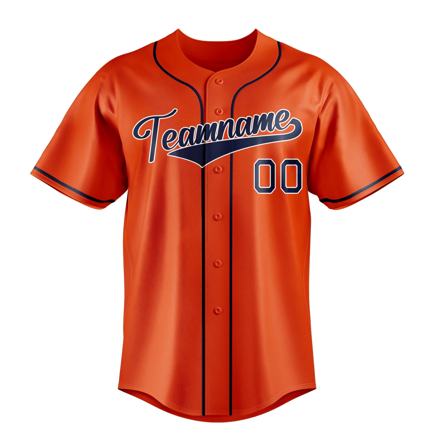 Personalized Orange & Navy Color Fan Baseball Jersey