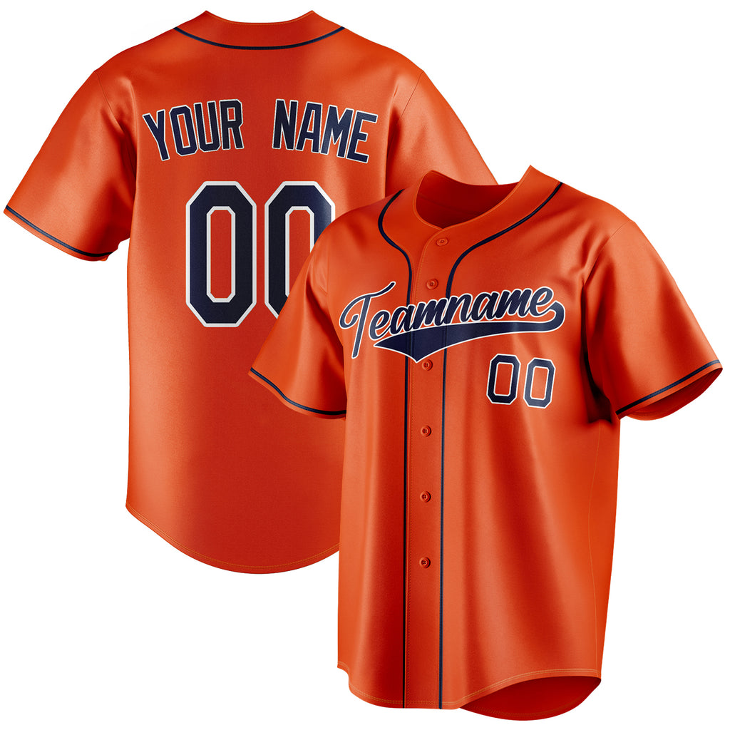 Personalized Orange & Navy Color Fan Baseball Jersey BB01240529WY166