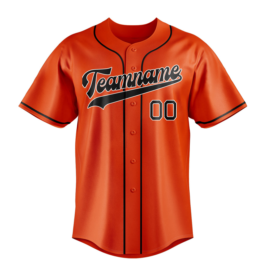 Personalized Orange & Black Color Fan Baseball Jersey