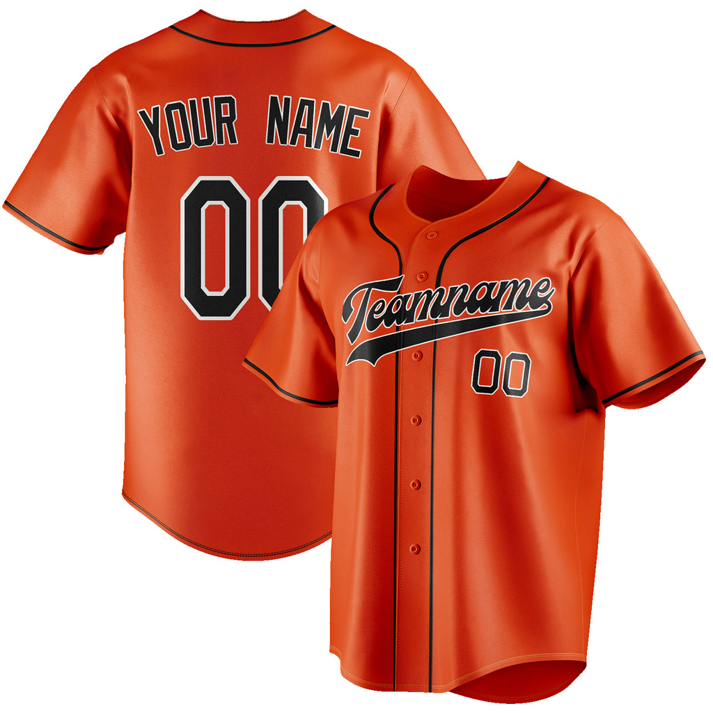 Personalized Orange & Black Color Fan Baseball Jersey BB01240529WY167