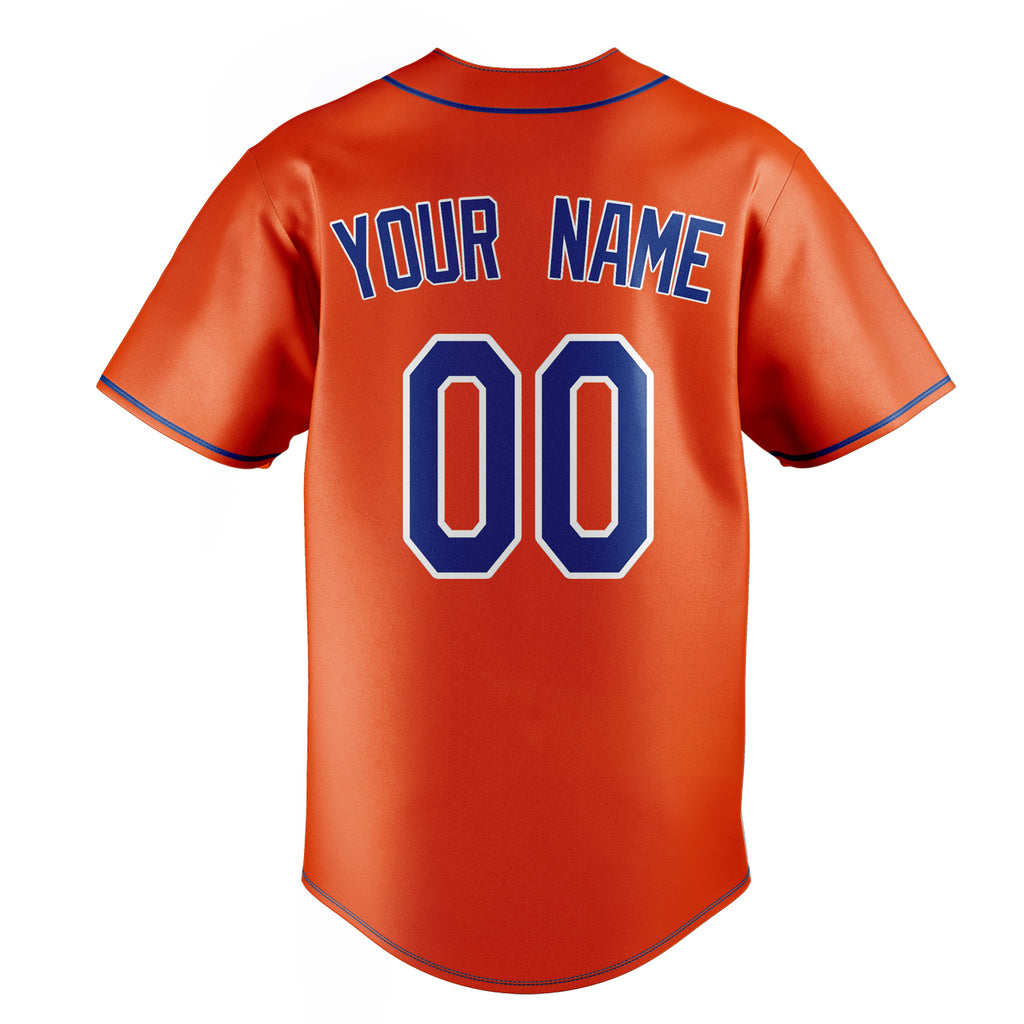 Personalized Orange & Royal Color Fan Baseball Jersey