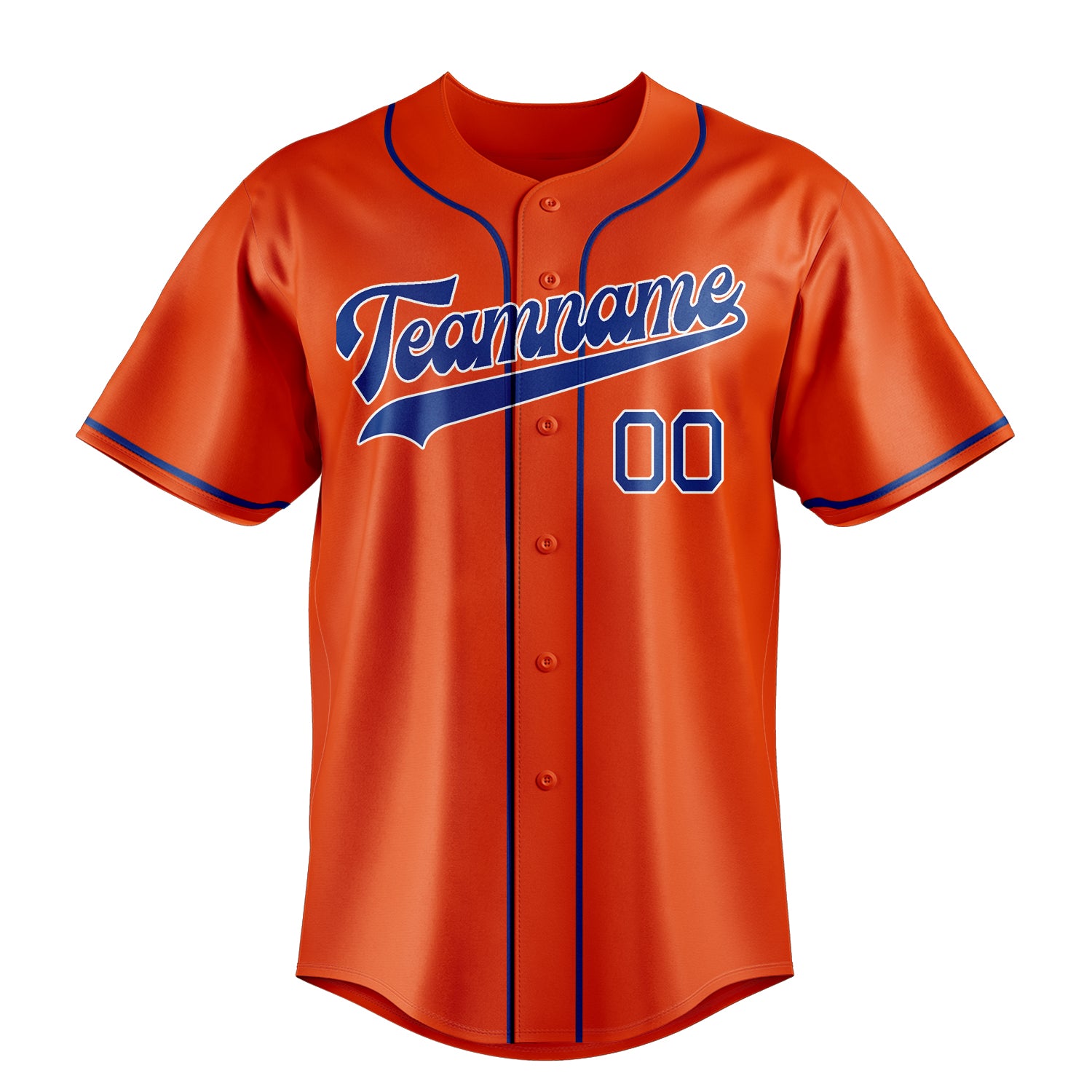 Personalized Orange & Royal Color Fan Baseball Jersey