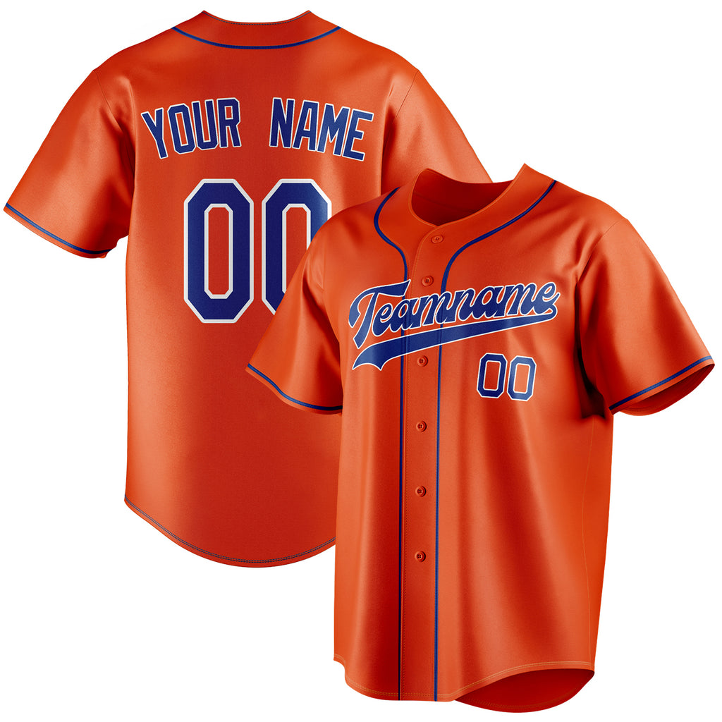 Personalized Orange & Royal Color Fan Baseball Jersey BB01240529WY168