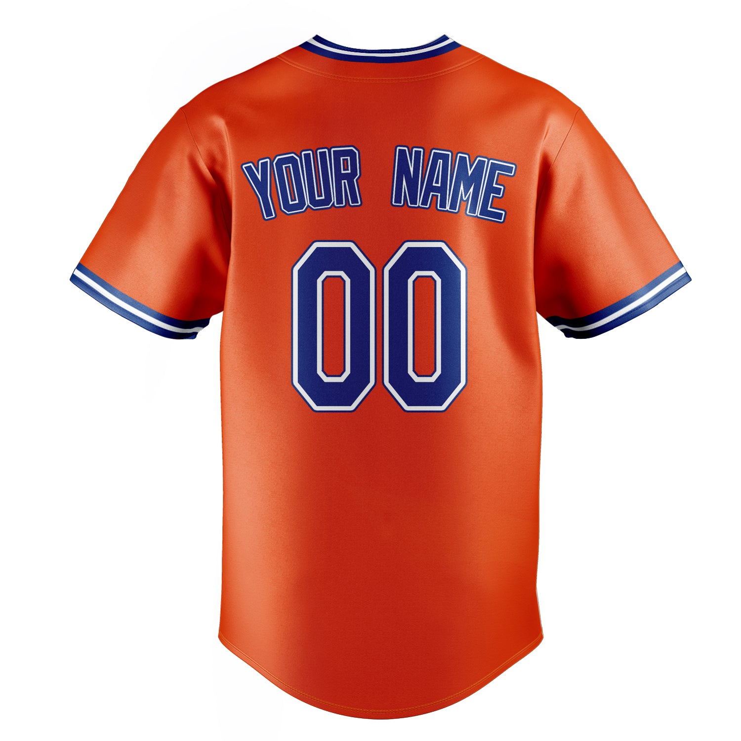 Personalized Orange & Royal Color Fan Baseball Jersey