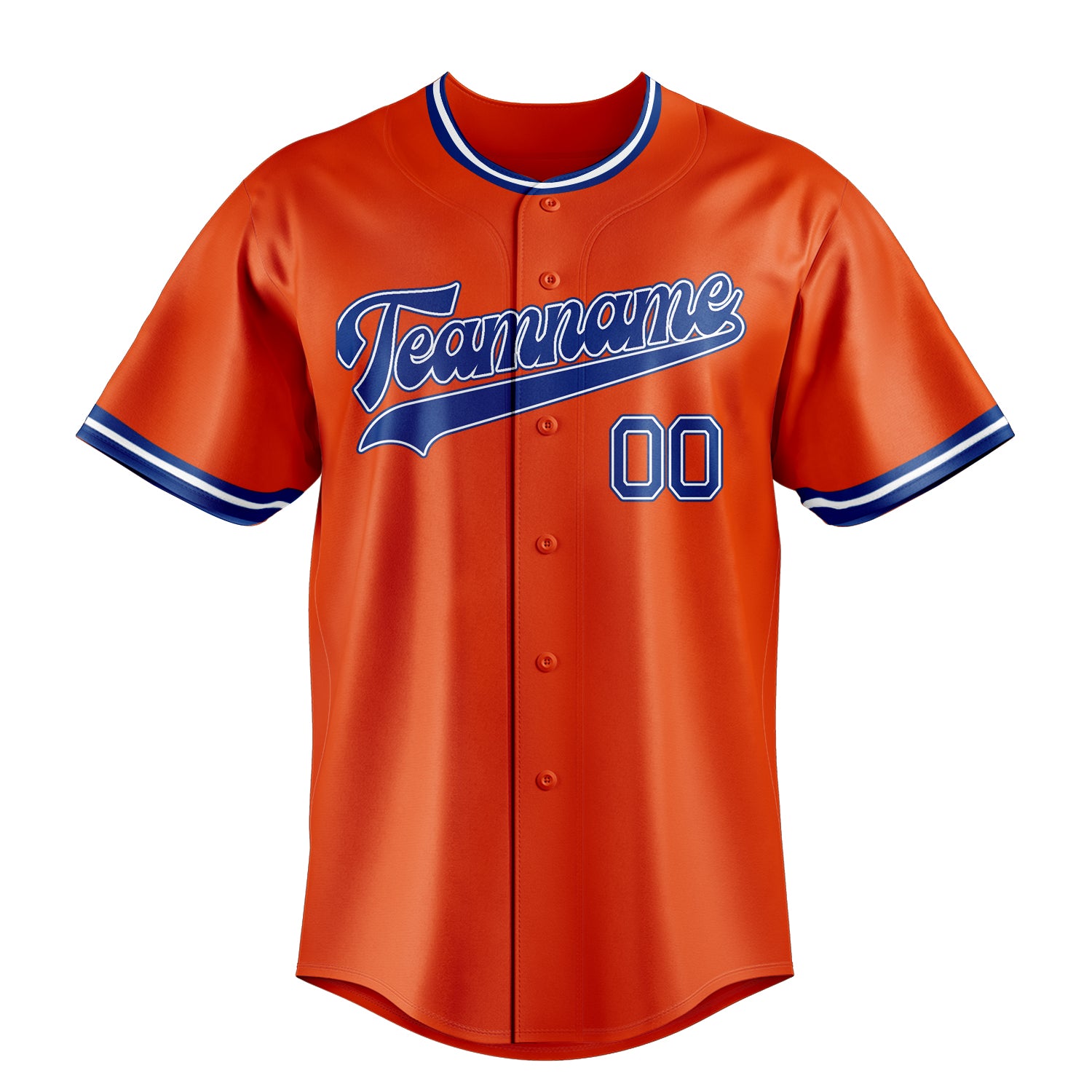 Personalized Orange & Royal Color Fan Baseball Jersey