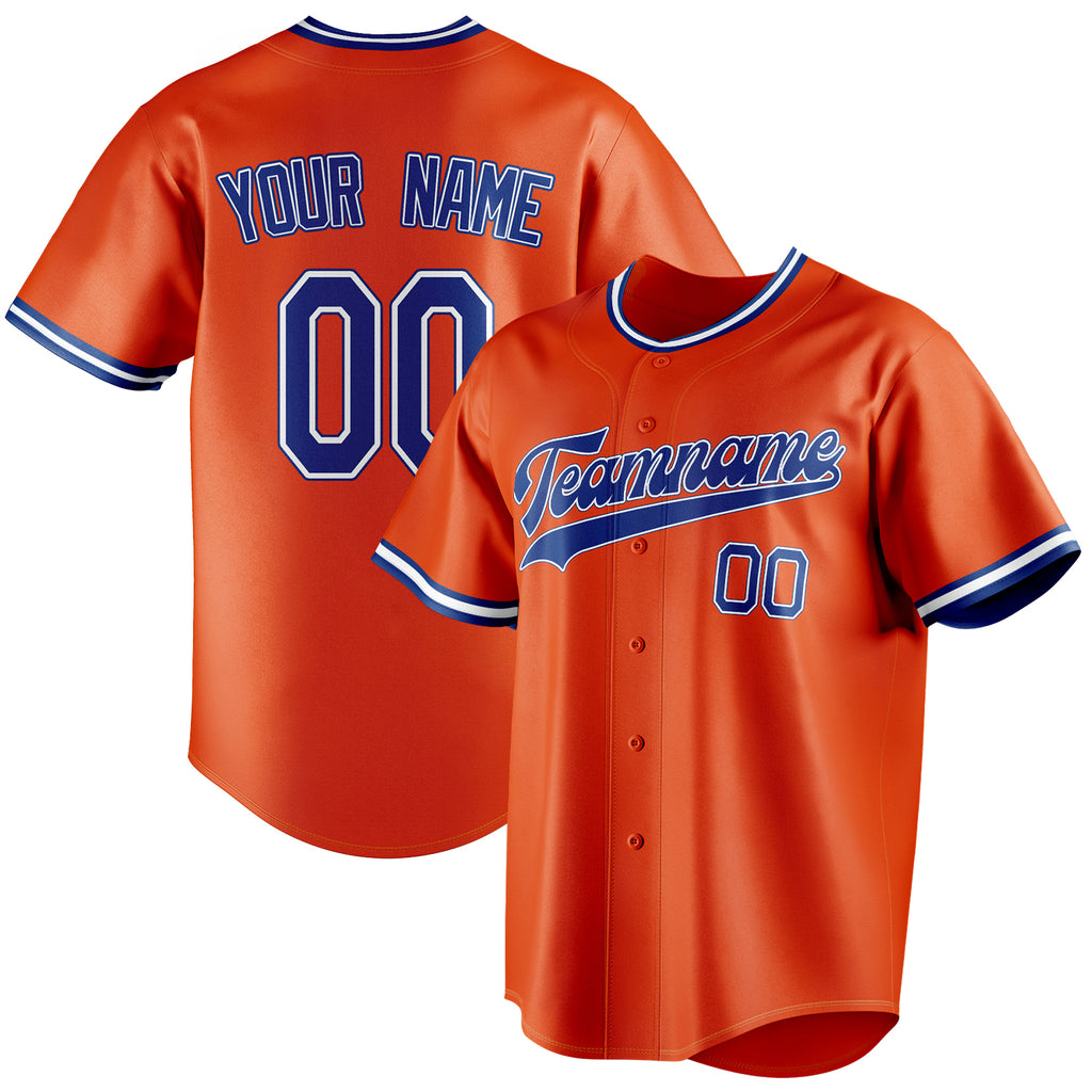 Personalized Orange & Royal Color Fan Baseball Jersey BB01240529WY169