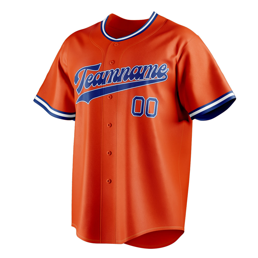 Personalized Orange & Royal Color Fan Baseball Jersey