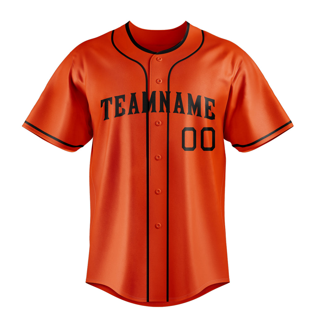 Personalized Orange & Black Color Fan Baseball Jersey