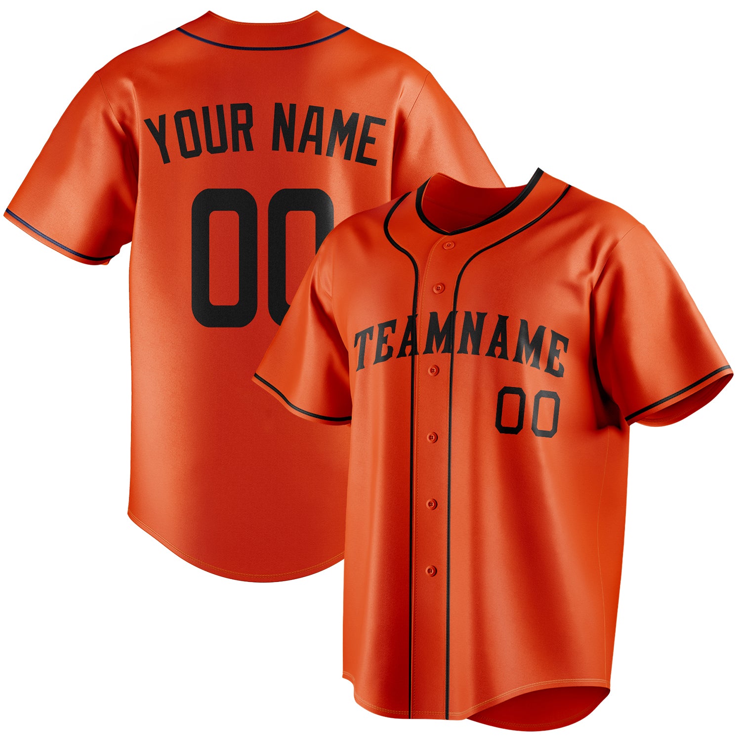 Personalized Orange & Black Color Fan Baseball Jersey BB01240529WY171