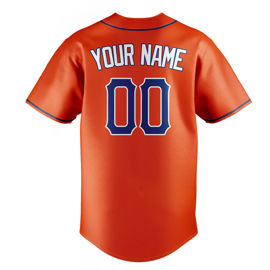 Personalized Orange & Royal Color Fan Baseball Jersey